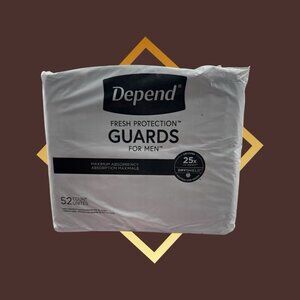 Depends Mens Maximum Guards Set Of Two 52 Ct. 25X Obsorbancy And Drysheild.